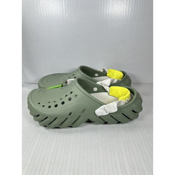 Size 11 Mens CROCS Echo Clog Moss Green Vert Mousse 207937-308 Slip On Shoes NEW - Picture 3 of 7